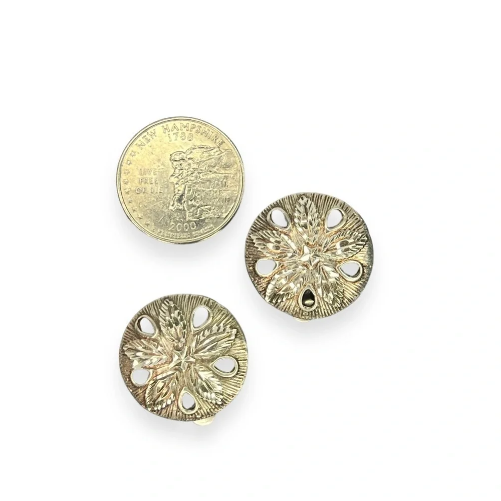 Sterling Sand Dollar Clip-on Earrings